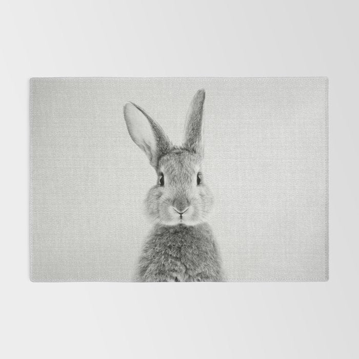 Rabbit - Black & White Rug Gallery Image 2