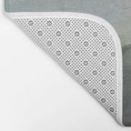 Temple of Flora - Dark Green Seafoam Teal Valley Horizon Gray Cloudy Skies Abstract Nature Painting Bath Mat Gallery Image 2
