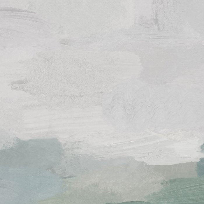 Temple of Flora - Dark Green Seafoam Teal Valley Horizon Gray Cloudy Skies Abstract Nature Painting Coffee Mug Gallery Image 2