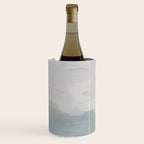 Temple of Flora - Dark Green Seafoam Teal Valley Horizon Gray Cloudy Skies Abstract Nature Painting Wine Chiller Gallery Image 2