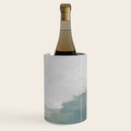 Temple of Flora - Dark Green Seafoam Teal Valley Horizon Gray Cloudy Skies Abstract Nature Painting Wine Chiller Gallery Image 3
