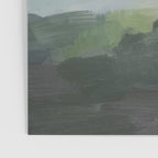 Temple of Flora - Dark Green Seafoam Teal Valley Horizon Gray Cloudy Skies Abstract Nature Painting Poster Gallery Image 3
