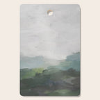 Temple of Flora - Dark Green Seafoam Teal Valley Horizon Gray Cloudy Skies Abstract Nature Painting Cutting Board Gallery Image 1