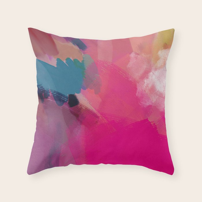 PINK abstract landscape Throw Pillow Gallery Image 6