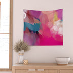 PINK abstract landscape Wall Tapestry Gallery Image 2