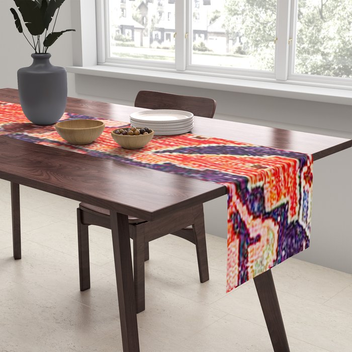 Hamadan Vintage Persian Tribal Rug Print Table Runner Gallery Image 2