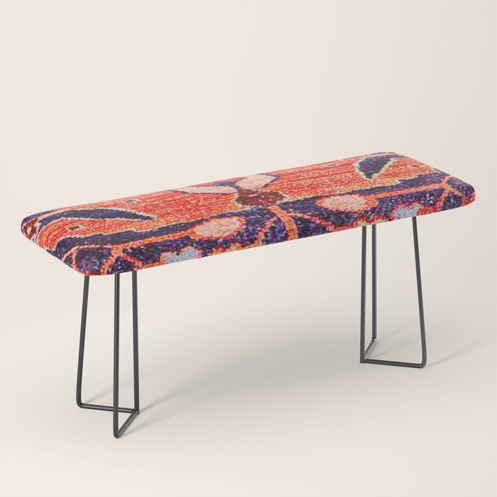Hamadan Vintage Persian Tribal Rug Print Bench Gallery Image 1
