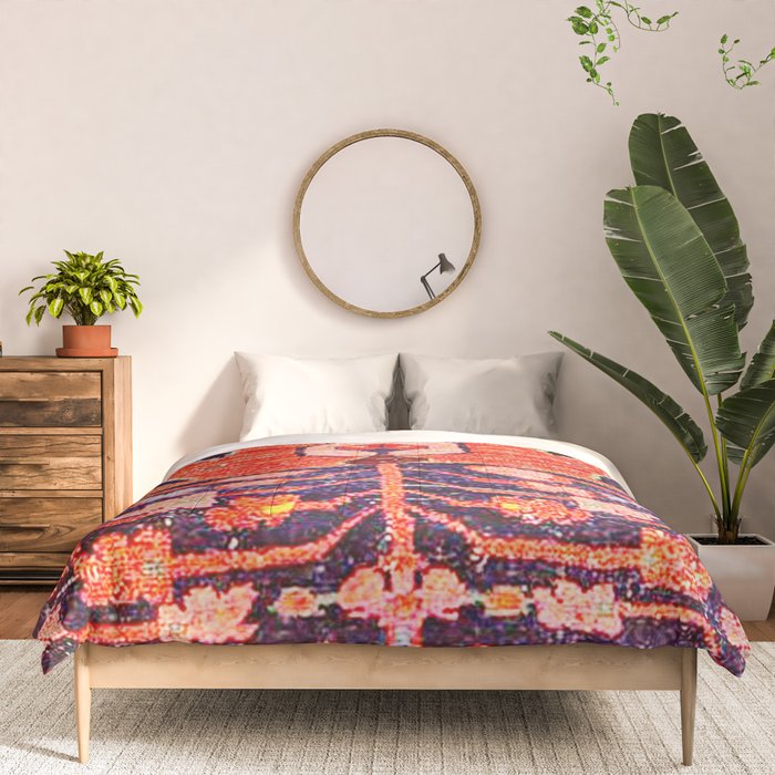 Hamadan Vintage Persian Tribal Rug Print Comforter Gallery Image 3