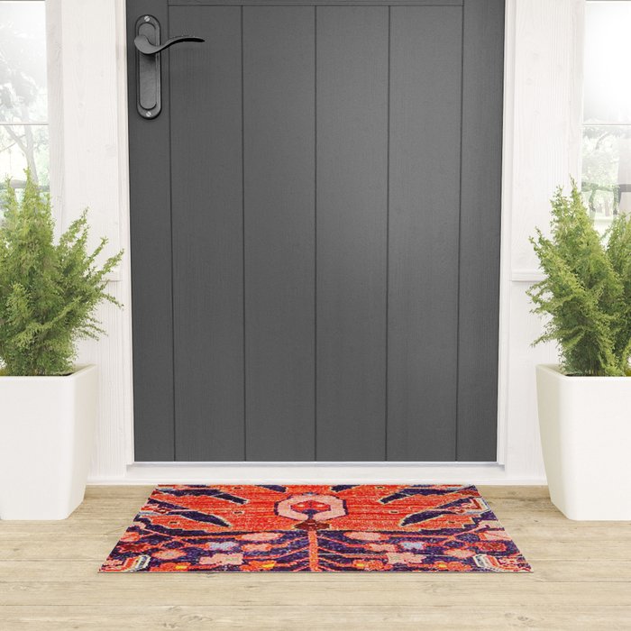 Hamadan Vintage Persian Tribal Rug Print Welcome Mat Gallery Image 3