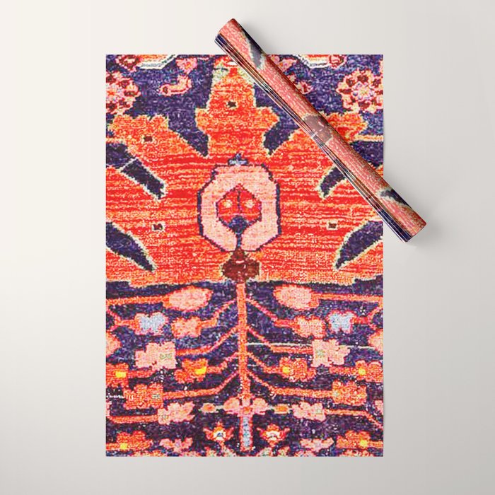 Hamadan Vintage Persian Tribal Rug Print Wrapping Paper Gallery Image 1