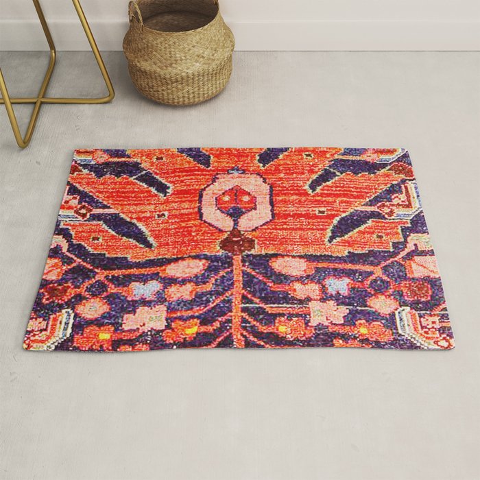 Hamadan Vintage Persian Tribal Rug Print Rug Gallery Image 1