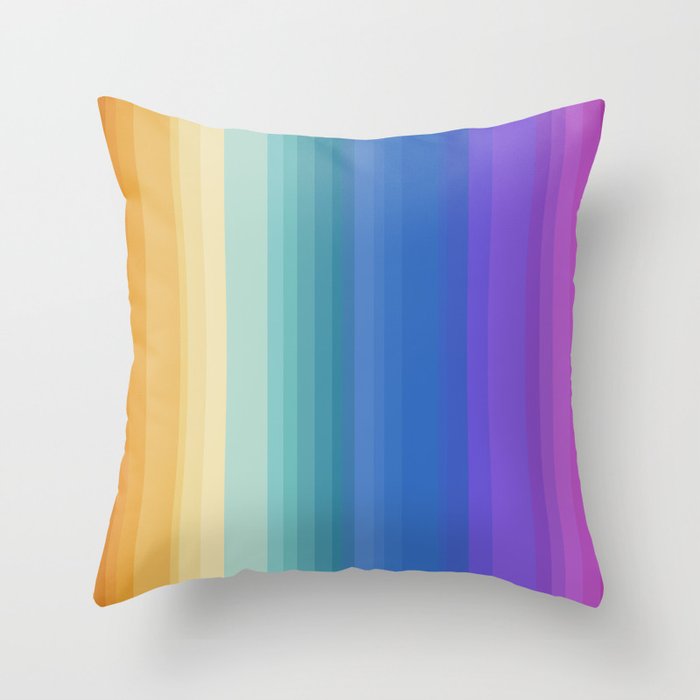 Classic Stripes XVI - Ombre Rainbow Throw Pillow Gallery Image 6