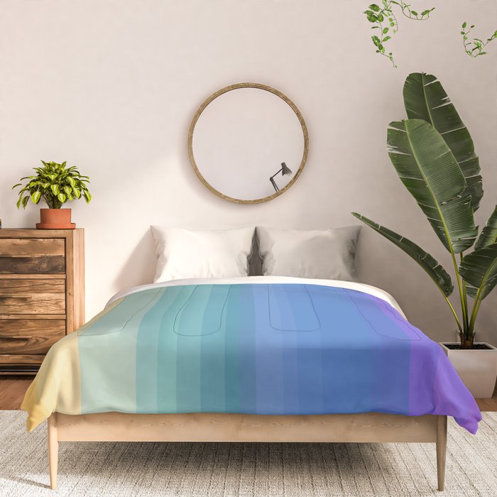 Classic Stripes XVI - Ombre Rainbow Comforter Gallery Image 3