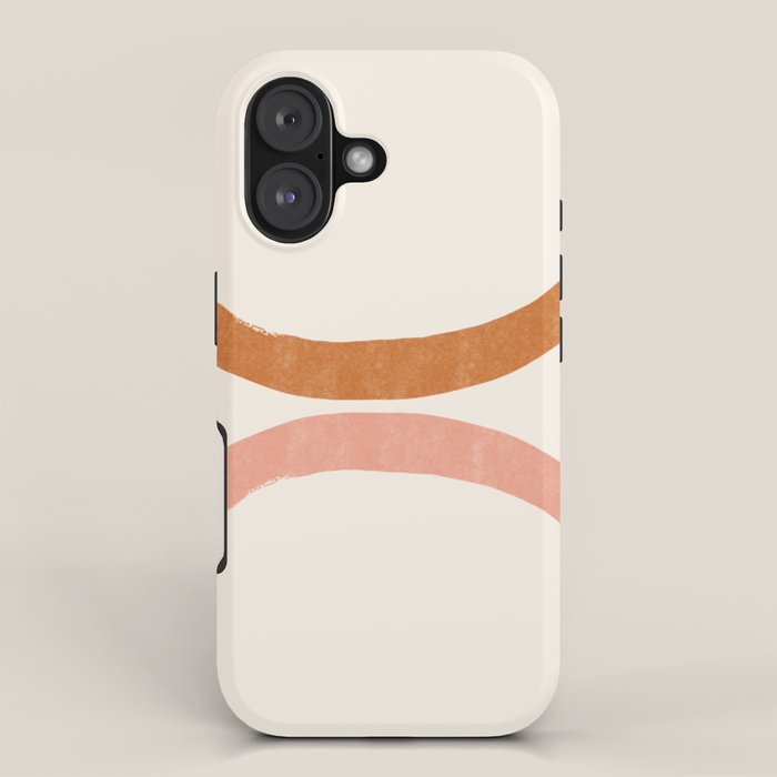 Terracotta Mid Century Abstract Rainbow Arches iPhone Case Gallery Image 1