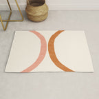 Terracotta Mid Century Abstract Rainbow Arches Rug Gallery Image 1