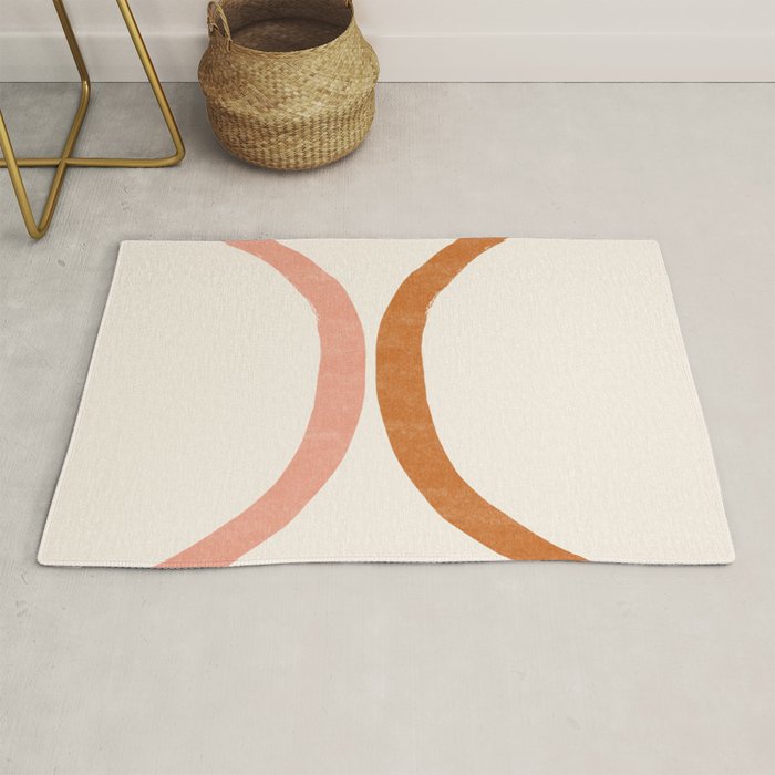 Terracotta Mid Century Abstract Rainbow Arches Rug Gallery Image 1