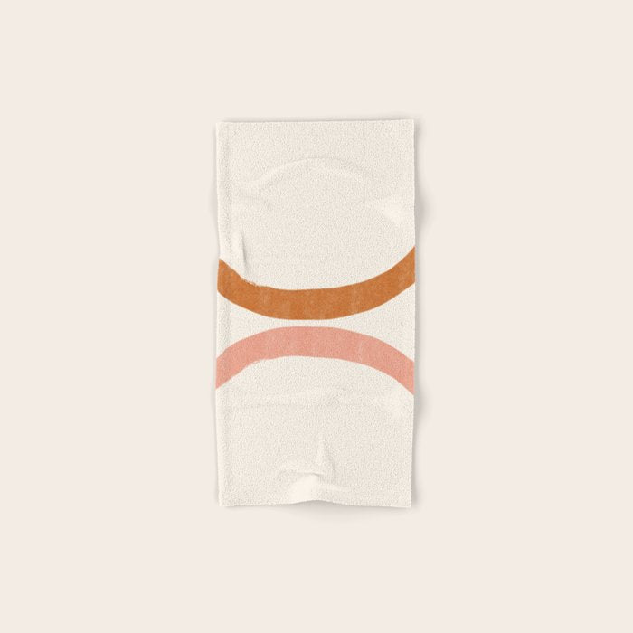 Terracotta Mid Century Abstract Rainbow Arches Bath Towel Gallery Image 1
