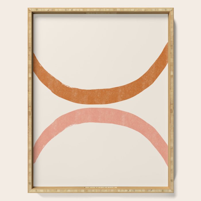 Terracotta Mid Century Abstract Rainbow Arches Serving Tray Gallery Image 1
