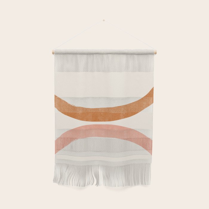 Terracotta Mid Century Abstract Rainbow Arches Wall Hanging Gallery Image 1