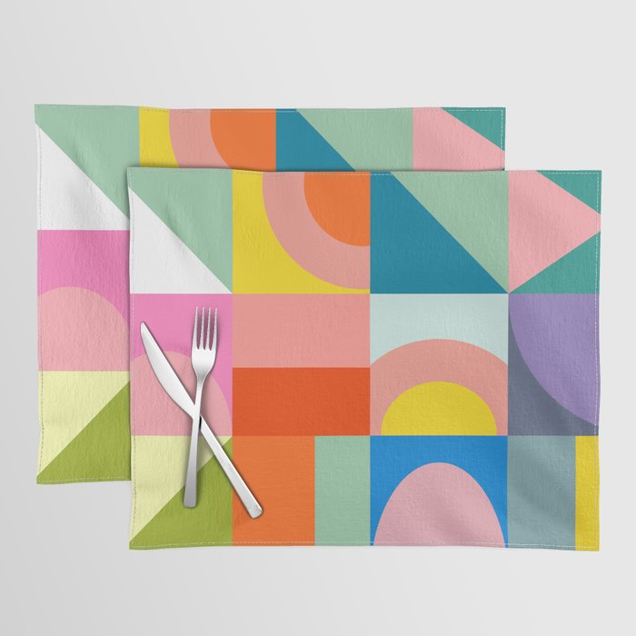 mid mod summer checkers Placemat Gallery Image 1
