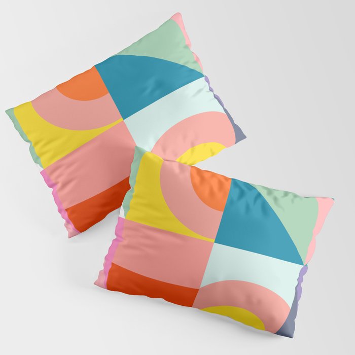mid mod summer checkers Pillow Sham Gallery Image 1