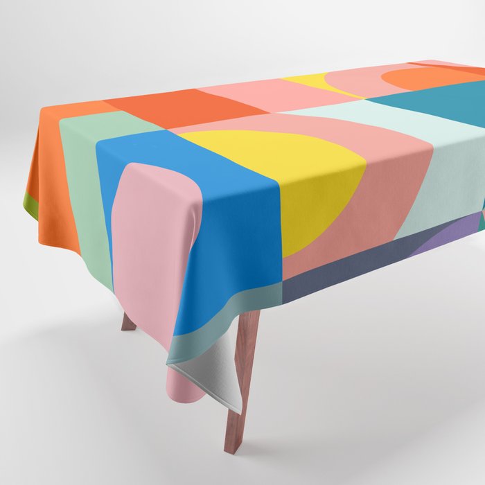mid mod summer checkers Tablecloth Gallery Image 1