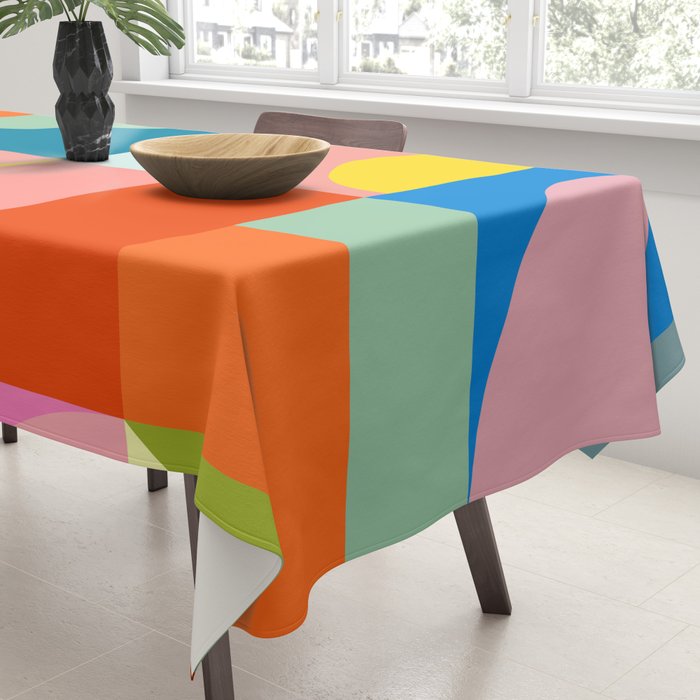 mid mod summer checkers Tablecloth Gallery Image 3