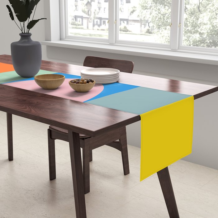 mid mod summer checkers Table Runner Gallery Image 2