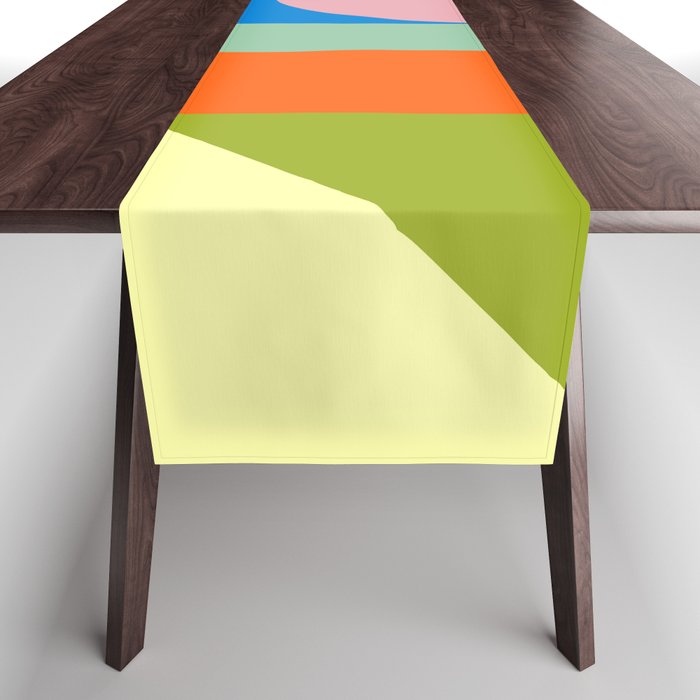 mid mod summer checkers Table Runner Gallery Image 1