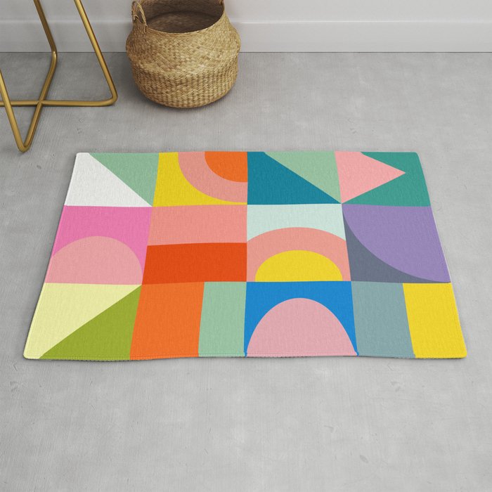 mid mod summer checkers Rug Gallery Image 1