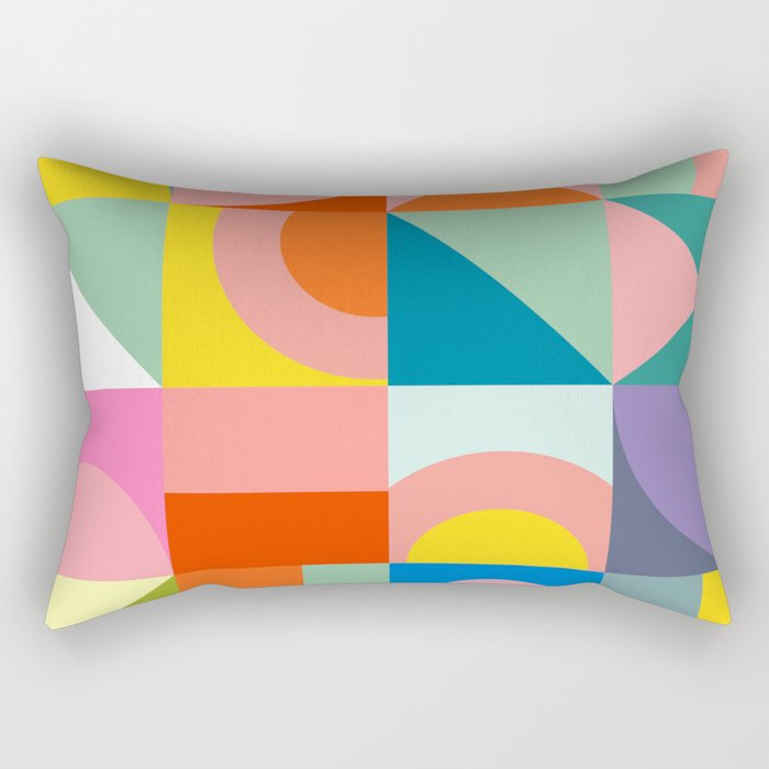 mid mod summer checkers Rectangular Pillow Gallery Image 1