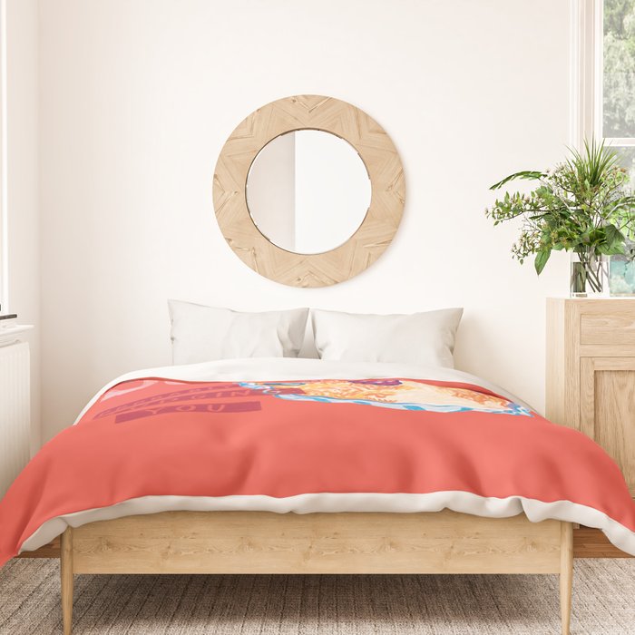 Scorpio Mood in Tomato Red | Zodiac Series Duvet Cover Gallery Image 3