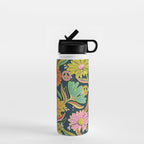 Drippy Daisy Dreamscape - Electric on Navy Water Bottle Gallery Image 1