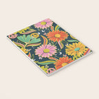 Drippy Daisy Dreamscape - Electric on Navy Notebook Gallery Image 3