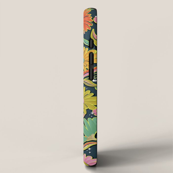 Drippy Daisy Dreamscape - Electric on Navy iPhone Case Gallery Image 2