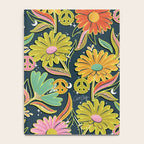 Drippy Daisy Dreamscape - Electric on Navy Notebook Gallery Image 4
