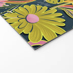Drippy Daisy Dreamscape - Electric on Navy Welcome Mat Gallery Image 2