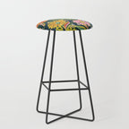 Drippy Daisy Dreamscape - Electric on Navy Stool Gallery Image 1