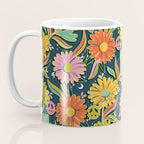 Drippy Daisy Dreamscape - Electric on Navy Coffee Mug Gallery Image 3