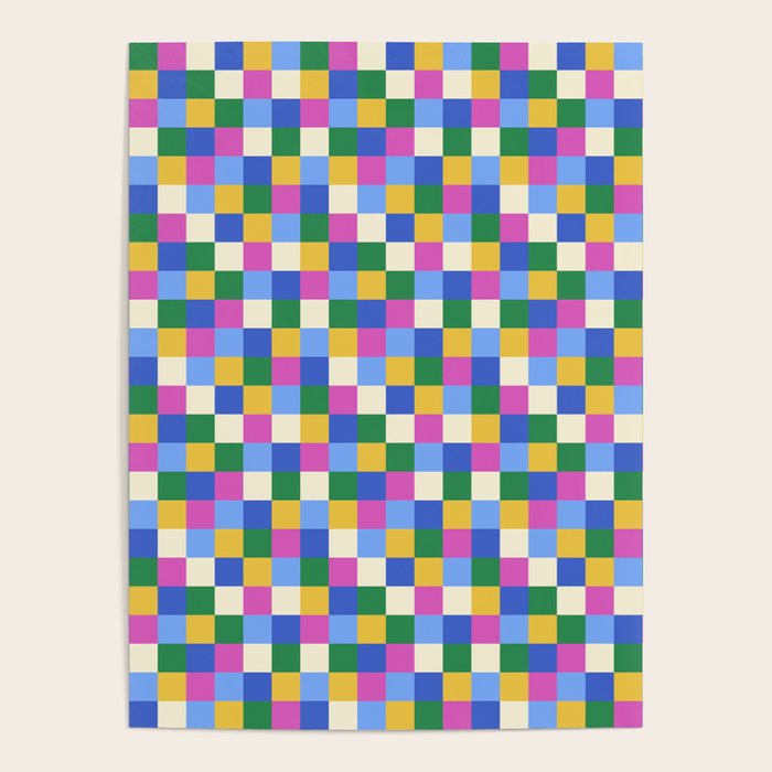 Bold Colorful Checks Pattern - Small XVI Poster Gallery Image 4