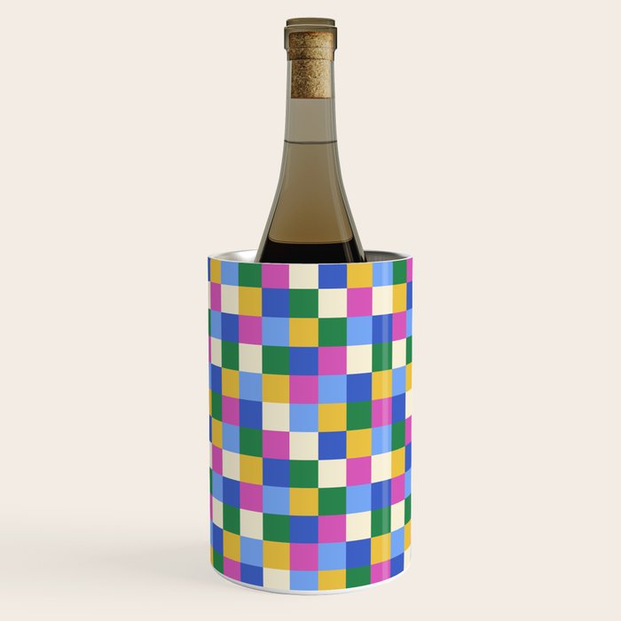 Bold Colorful Checks Pattern - Small XVI Wine Chiller Gallery Image 2