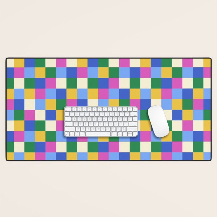 Bold Colorful Checks Pattern - Small XVI Desk Mat Gallery Image 1