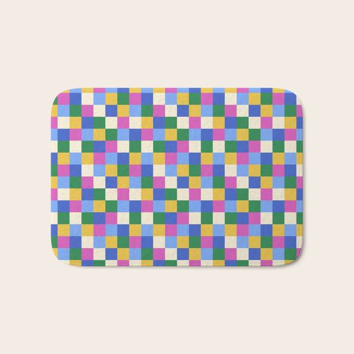 Bold Colorful Checks Pattern - Small XVI Bath Mat Gallery Image 1