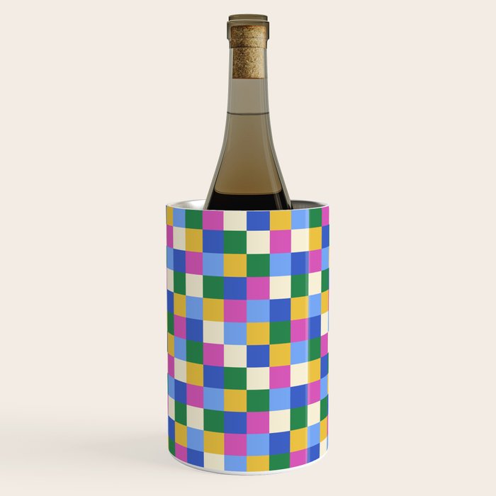 Bold Colorful Checks Pattern - Small XVI Wine Chiller Gallery Image 1
