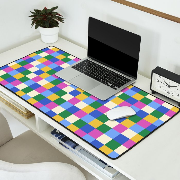 Bold Colorful Checks Pattern - Small XVI Desk Mat Gallery Image 2