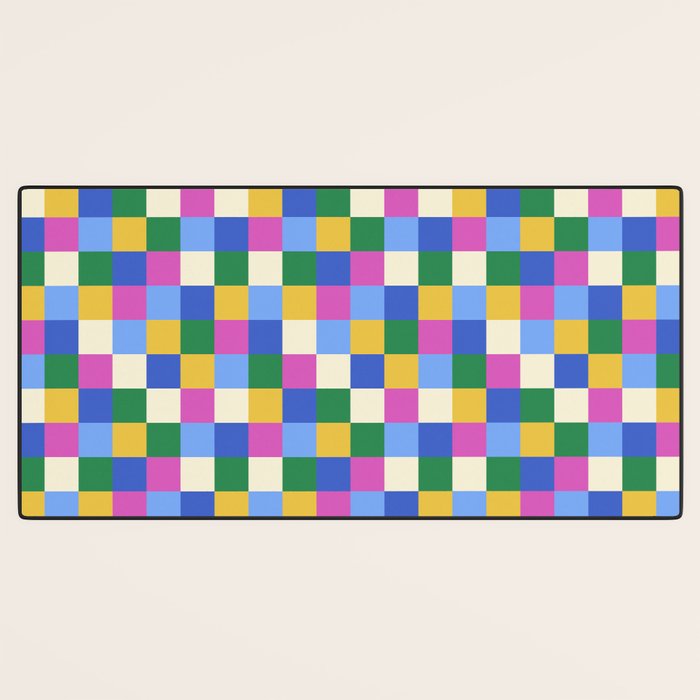 Bold Colorful Checks Pattern - Small XVI Desk Mat Gallery Image 3