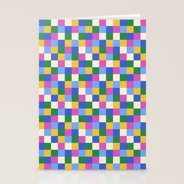 Bold Colorful Checks Pattern - Small XVI Stationery Card Gallery Image 2