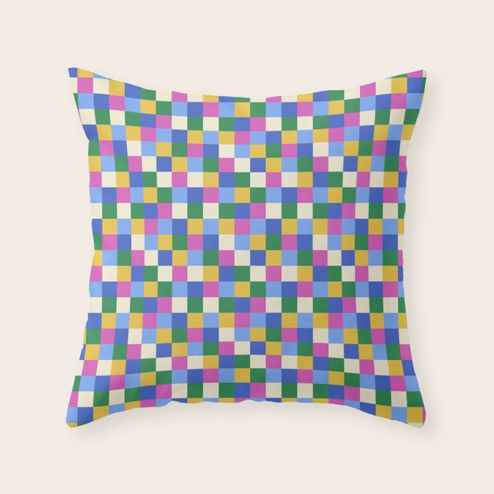 Bold Colorful Checks Pattern - Small XVI Throw Pillow Gallery Image 6