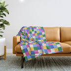 Bold Colorful Checks Pattern - Small XVI Throw Blanket Gallery Image 1