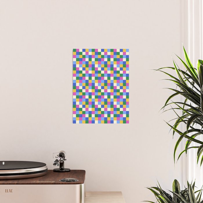 Bold Colorful Checks Pattern - Small XVI Poster Gallery Image 2
